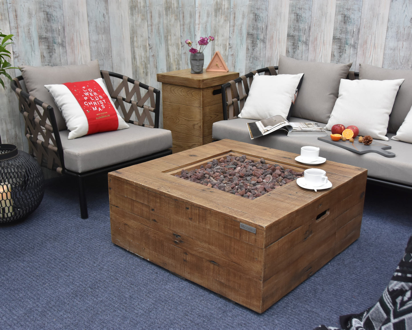 Modeno Wilton Fire Table in Redwood