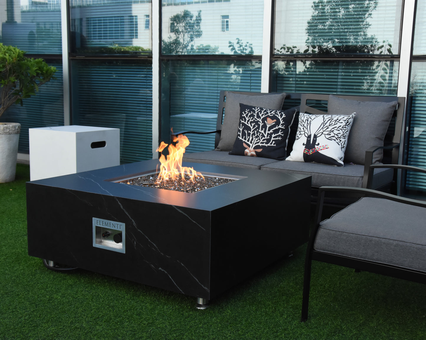 Elementi Plus Sofia Porcelain Fire Table