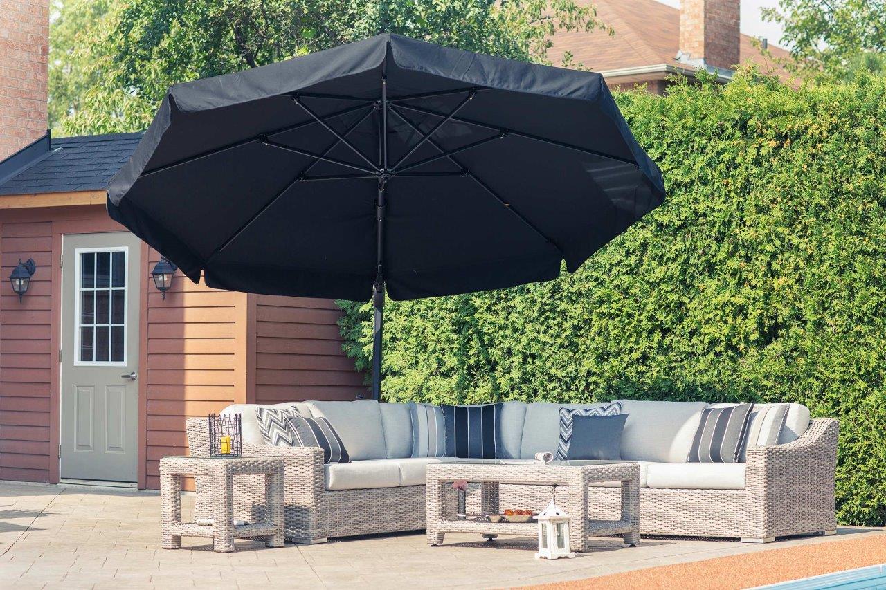 Tulip Driftwood Wicker With Sunbrella Fabric Modular Sectional