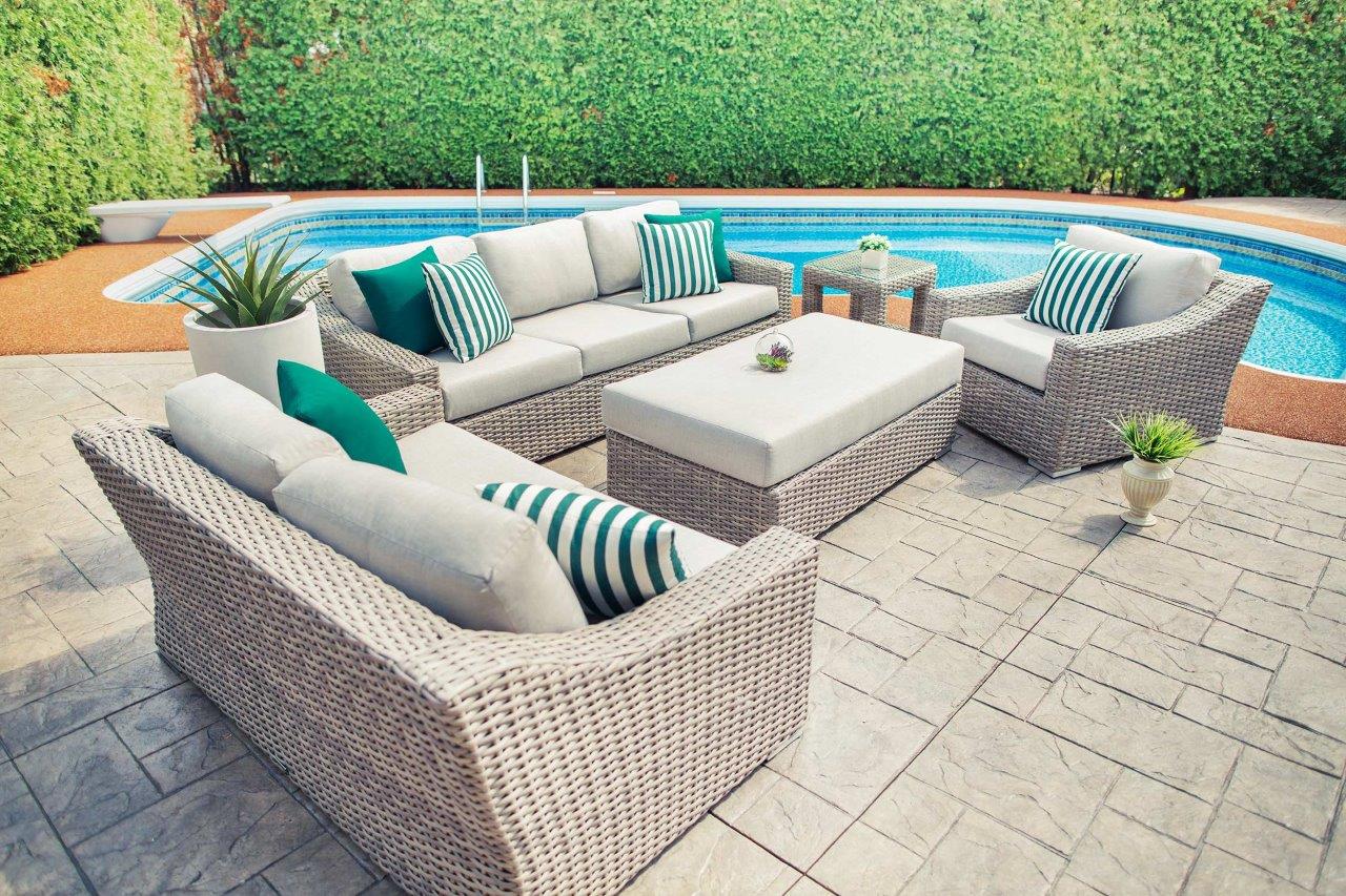 Tulip Driftwood Wicker With Sunbrella Fabric Collection