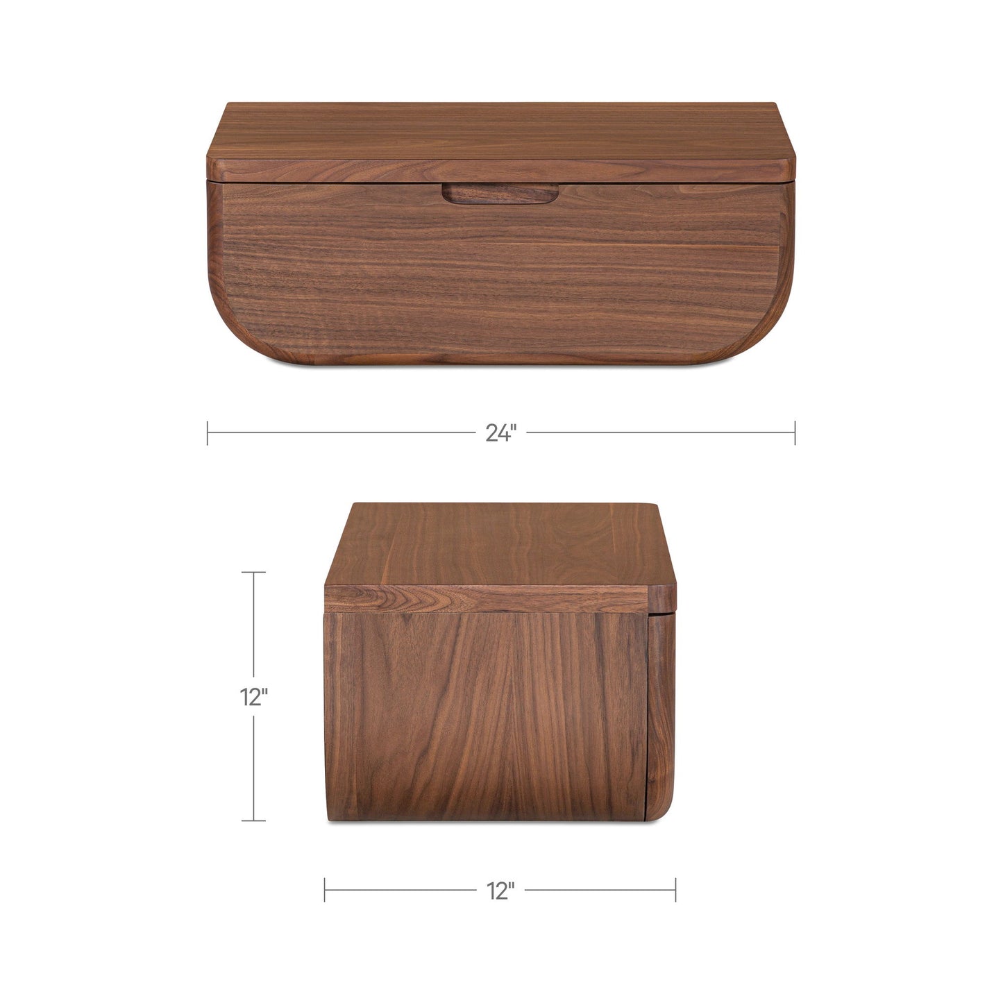 Hettie - Floating Nightstand - Dark Brown