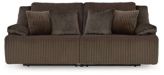 Top Tier - 2-Piece Sectional Reclining Loveseat - Chocolate