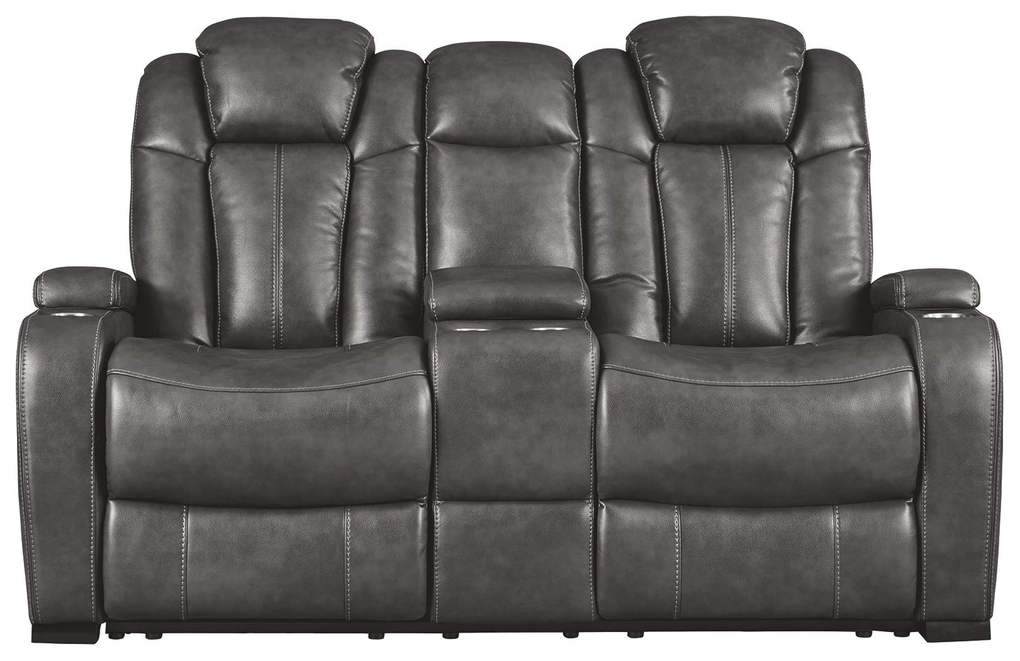 Turbulance - Quarry - Pwr Rec Loveseat with Adjustable Headrest