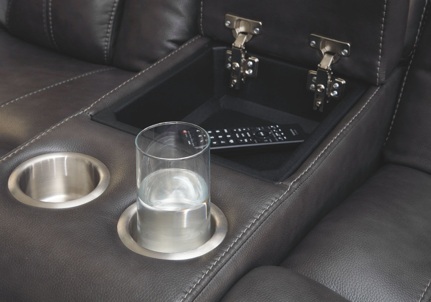 Turbulance - Quarry - Pwr Rec Loveseat with Adjustable Headrest
