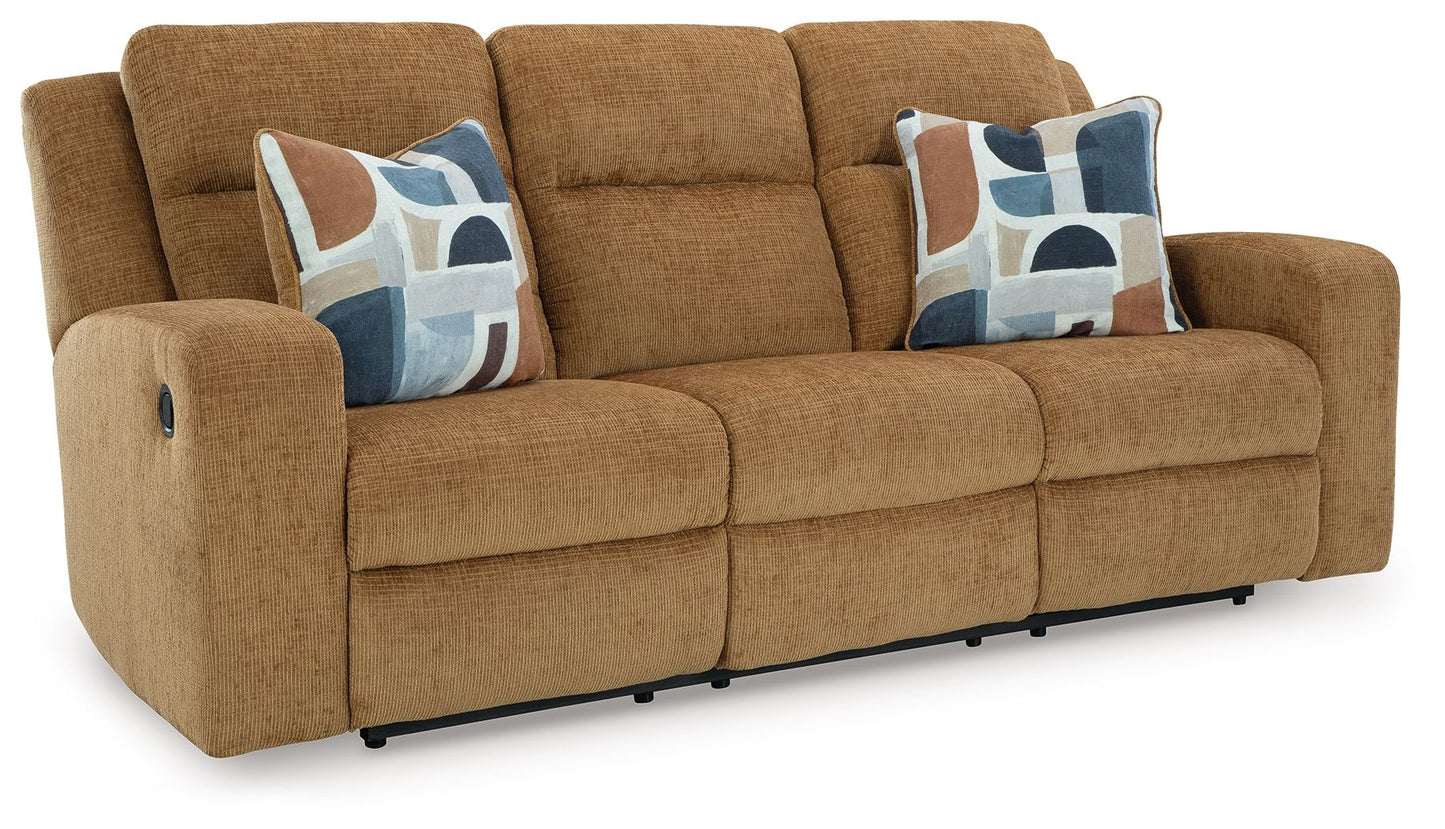 Kanlow - Reclining Sofa - Fabric - Honey