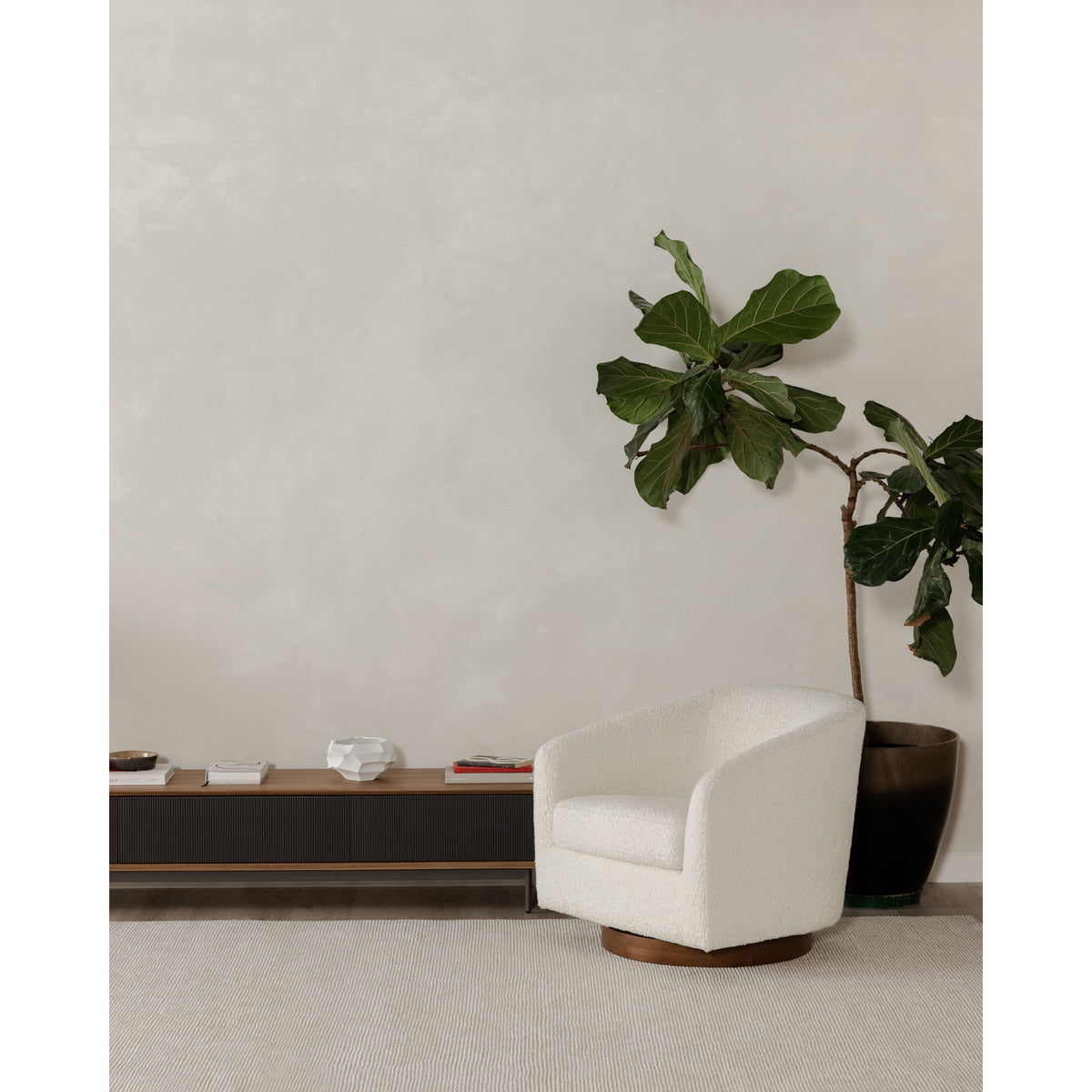 Oscy - Swivel Chair Vegan - Shearling White