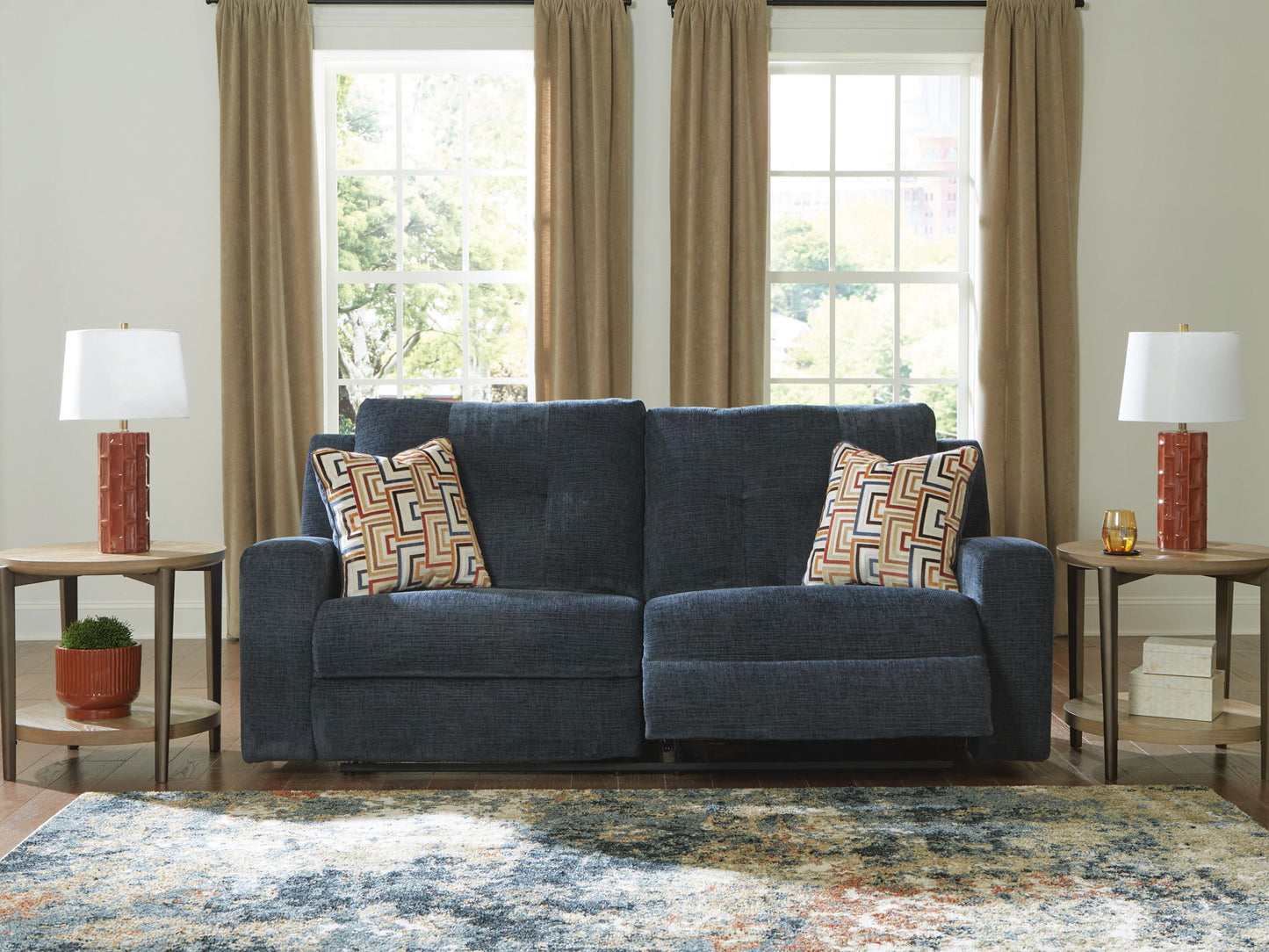 Danum - 2 Seat Reclining Sofa - Fabric - Ink