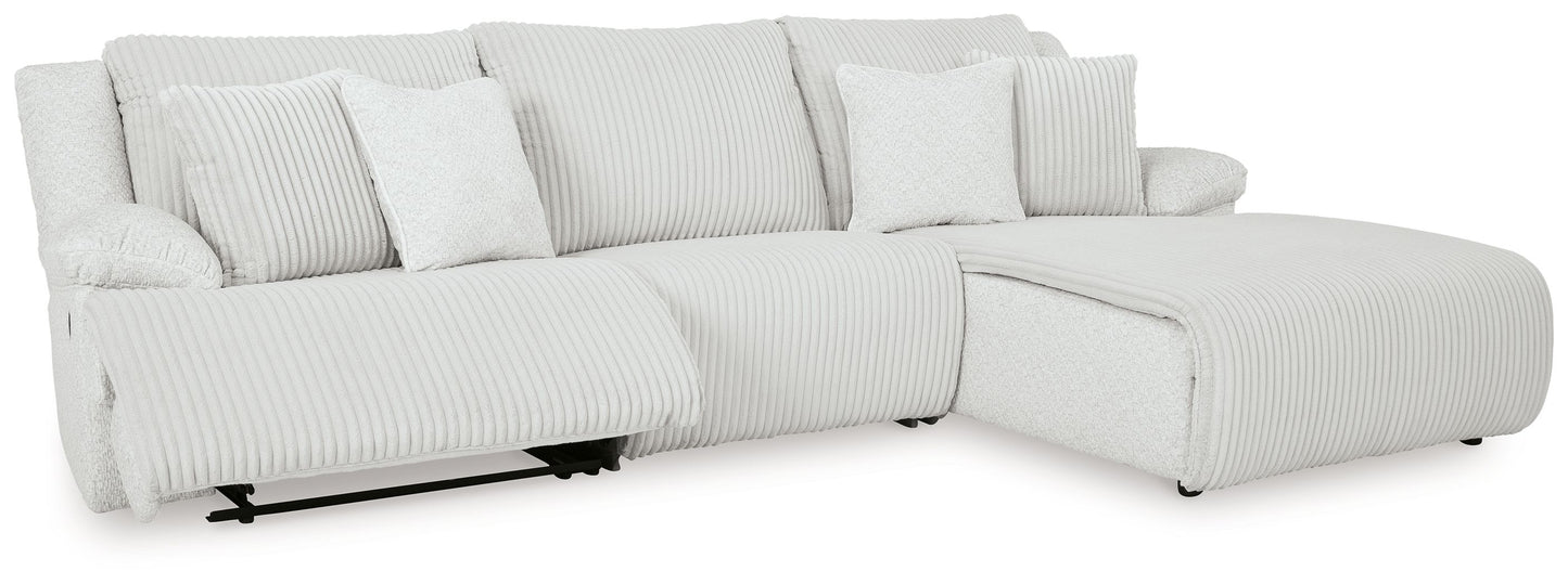 Top Tier - Alloy - 3-Piece Sectional Sofa With RAF Press Back Chaise