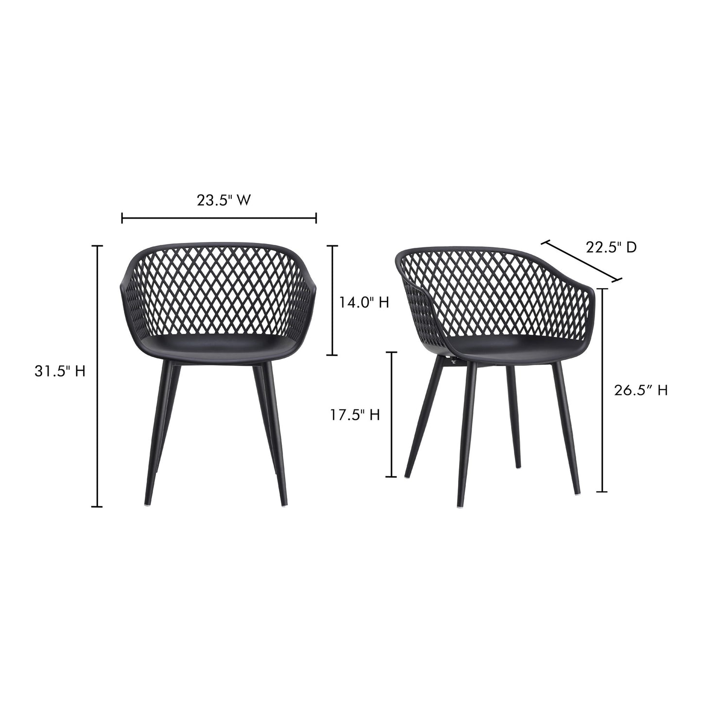 Piazza - Outdoor Chair (Set of 2) - Black