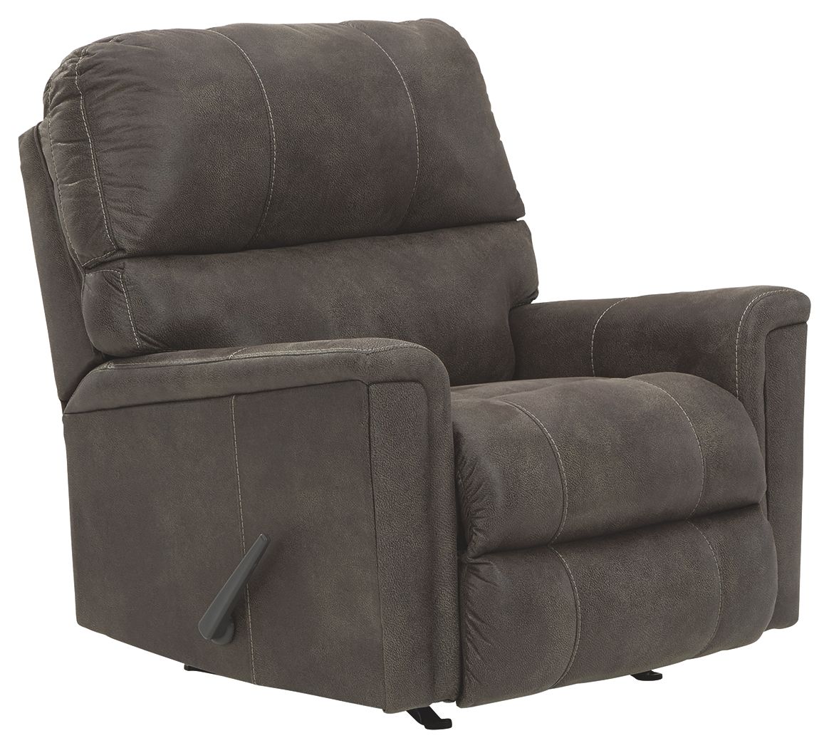 Navi - Rocker Recliner - Faux Leather - Smoke