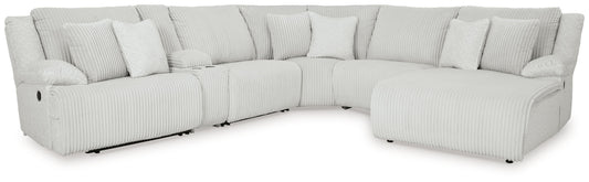 Top Tier - 6-Piece Reclining Sectional With Raf Chaise - Fabric - Alloy