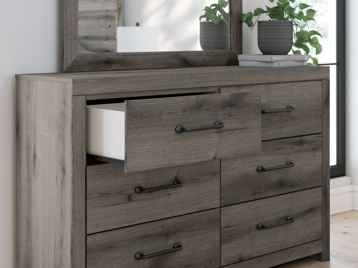 Graystorm - Brown Gray - Dresser And Mirror