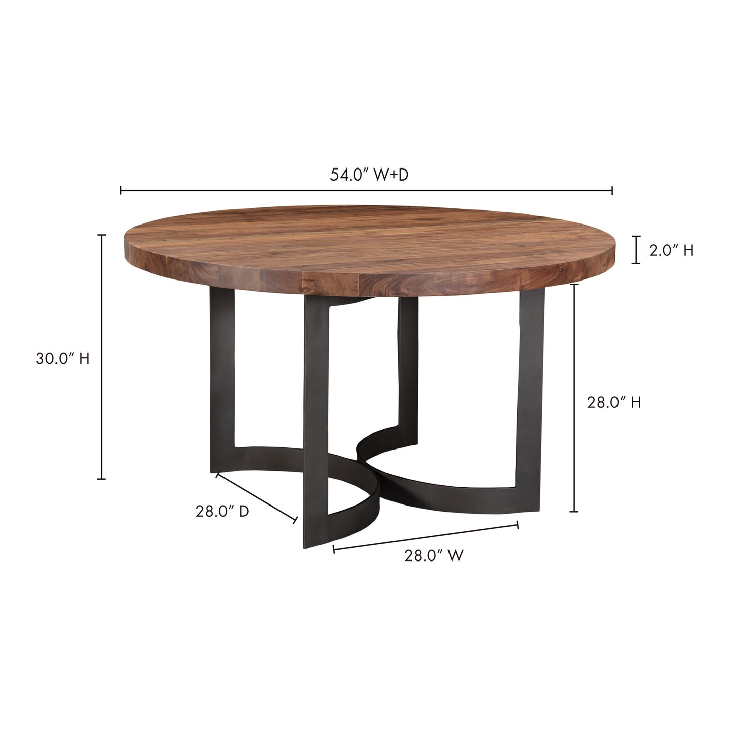 Bent - Round Dining Table - Smoked