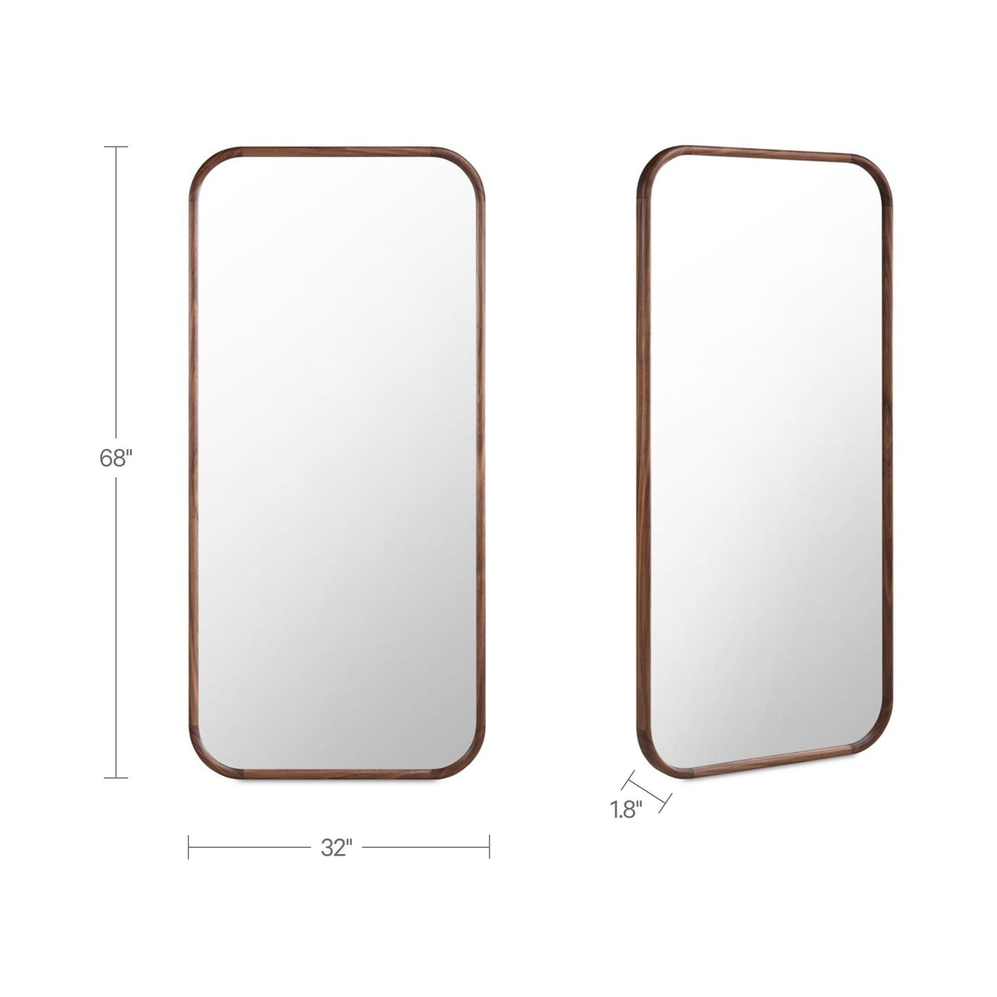 Kai - Floor Mirror - Walnut