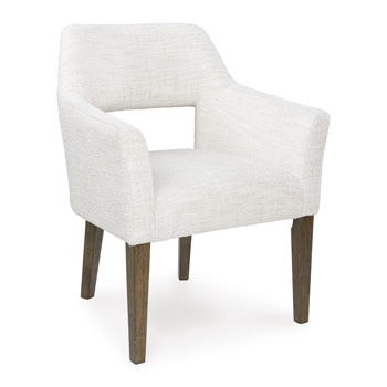 Marxmore - Dining Upholstered Arm Chair (Set of 2) - Beige / Brown