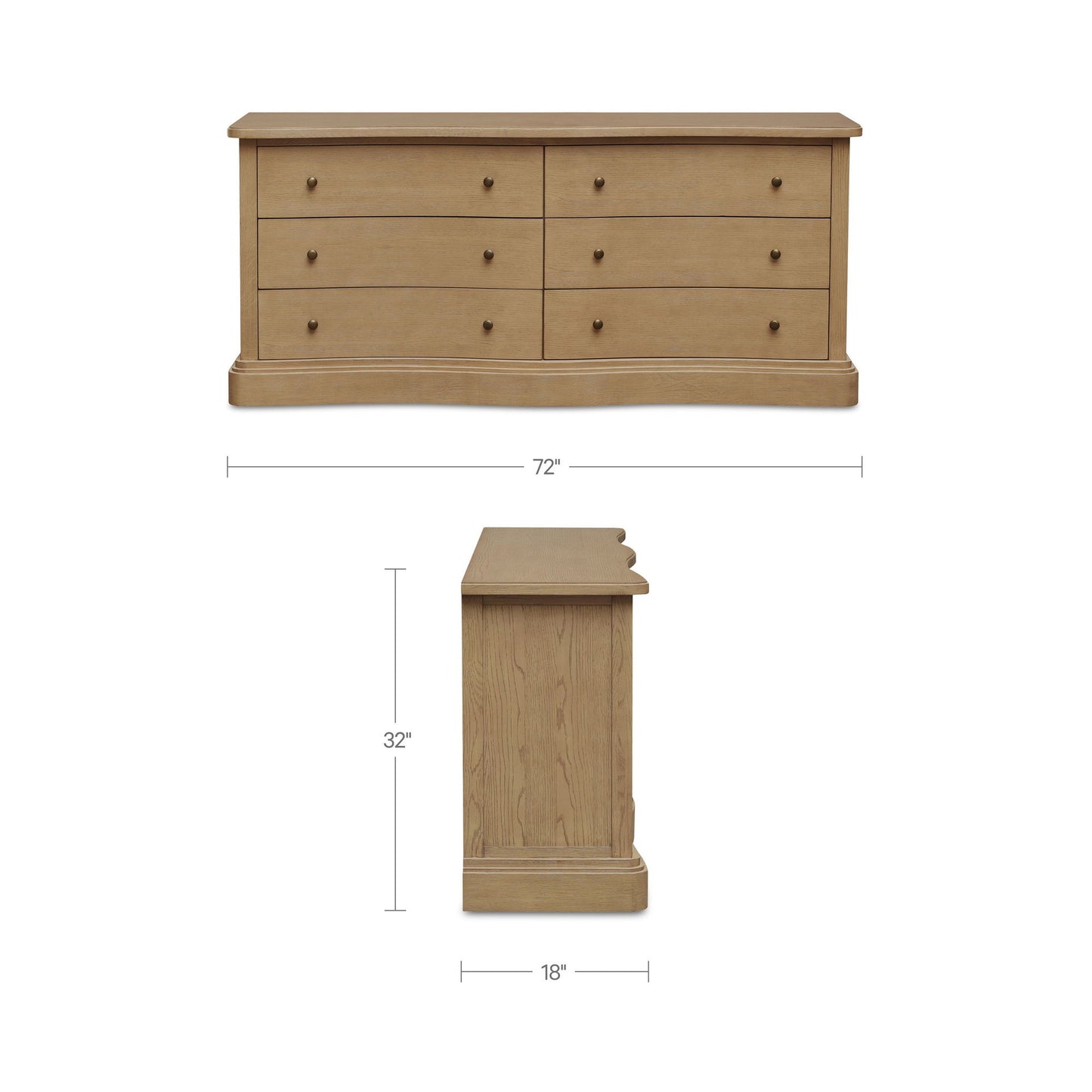Clarence - 6 Drawer Dresser - Natural