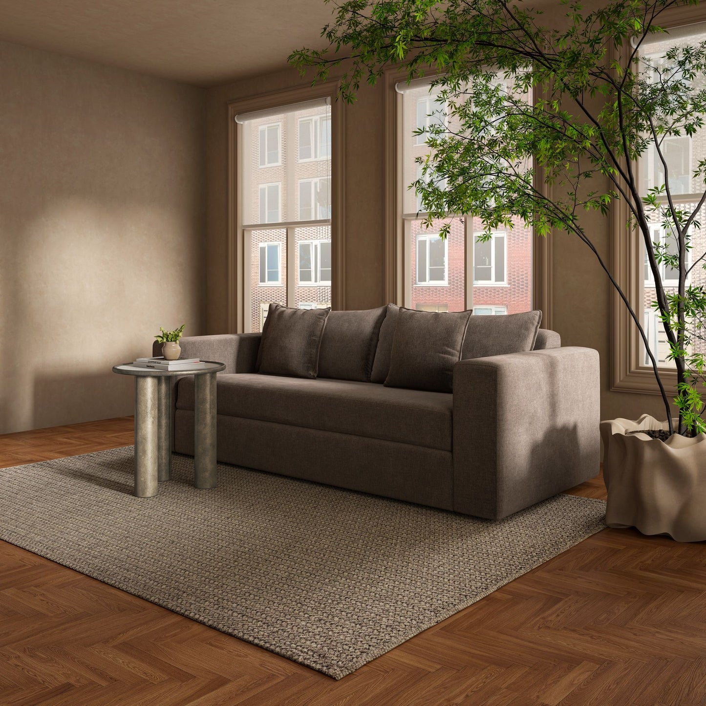Kiran - Sleeper Sofa - Warm Charcoal