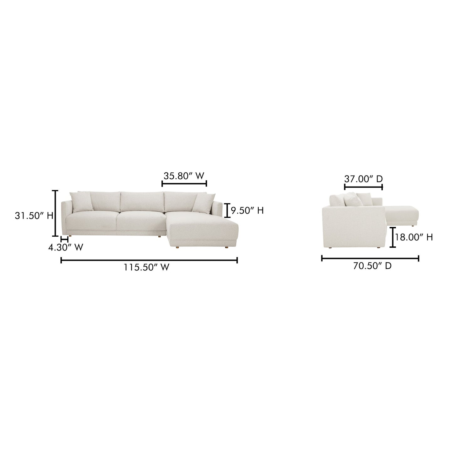 Bryn - Sectional Right - Oyster