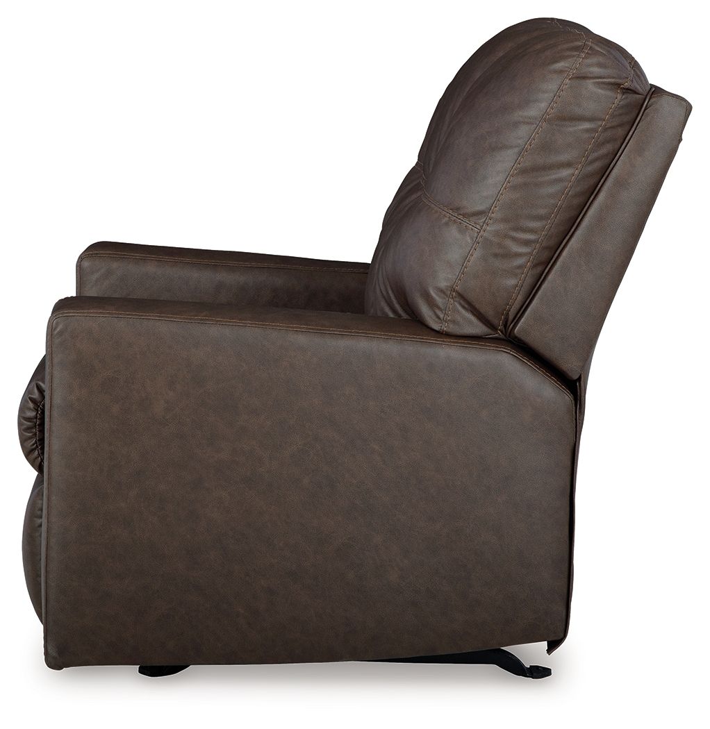Barlin Mills - Rocker Recliner - Faux Leather - Umber