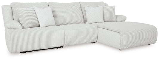 Top Tier - 3-Piece Sectional Sofa With RAF Press Back Chaise - Alloy