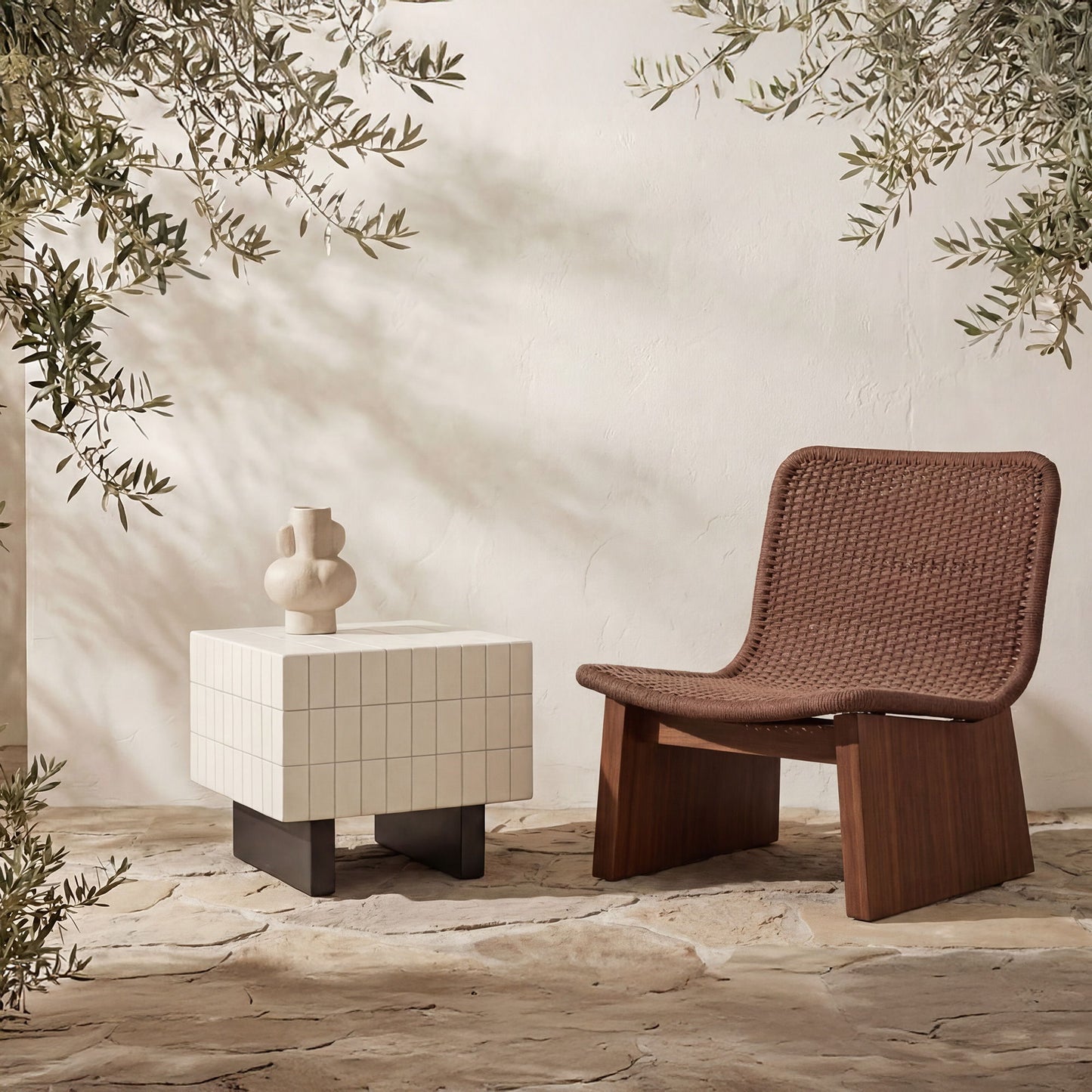 Farren - Outdoor Side Table - Cream