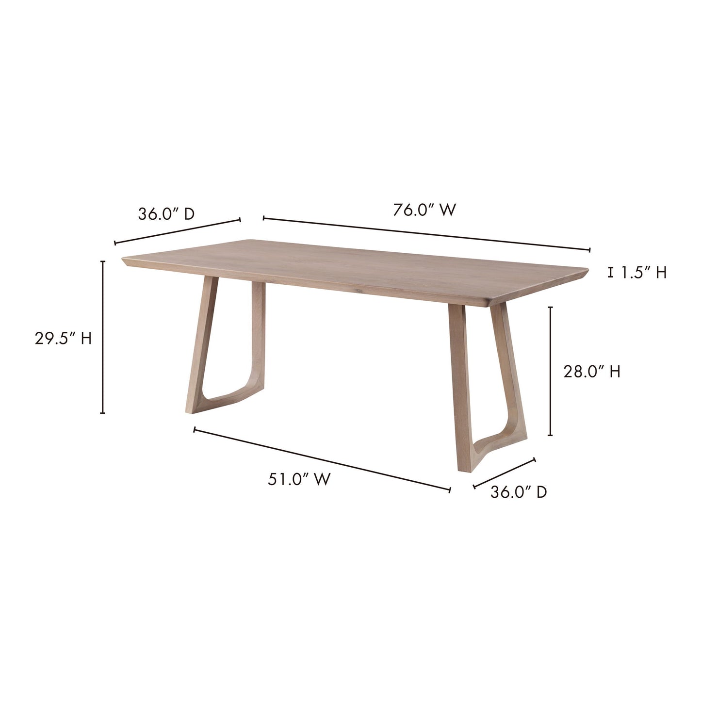 Silas - Dining Table - White Wash