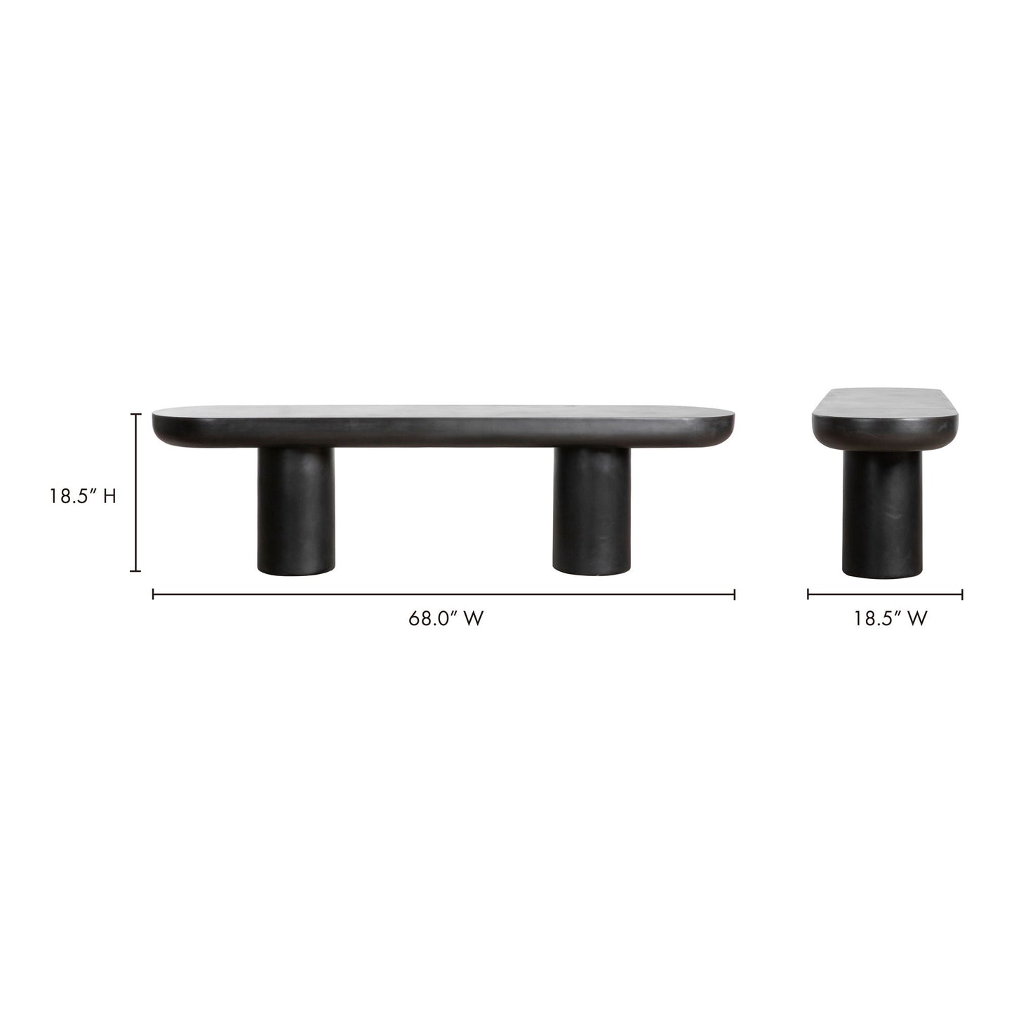 Rocca - Bench Concrete - Black