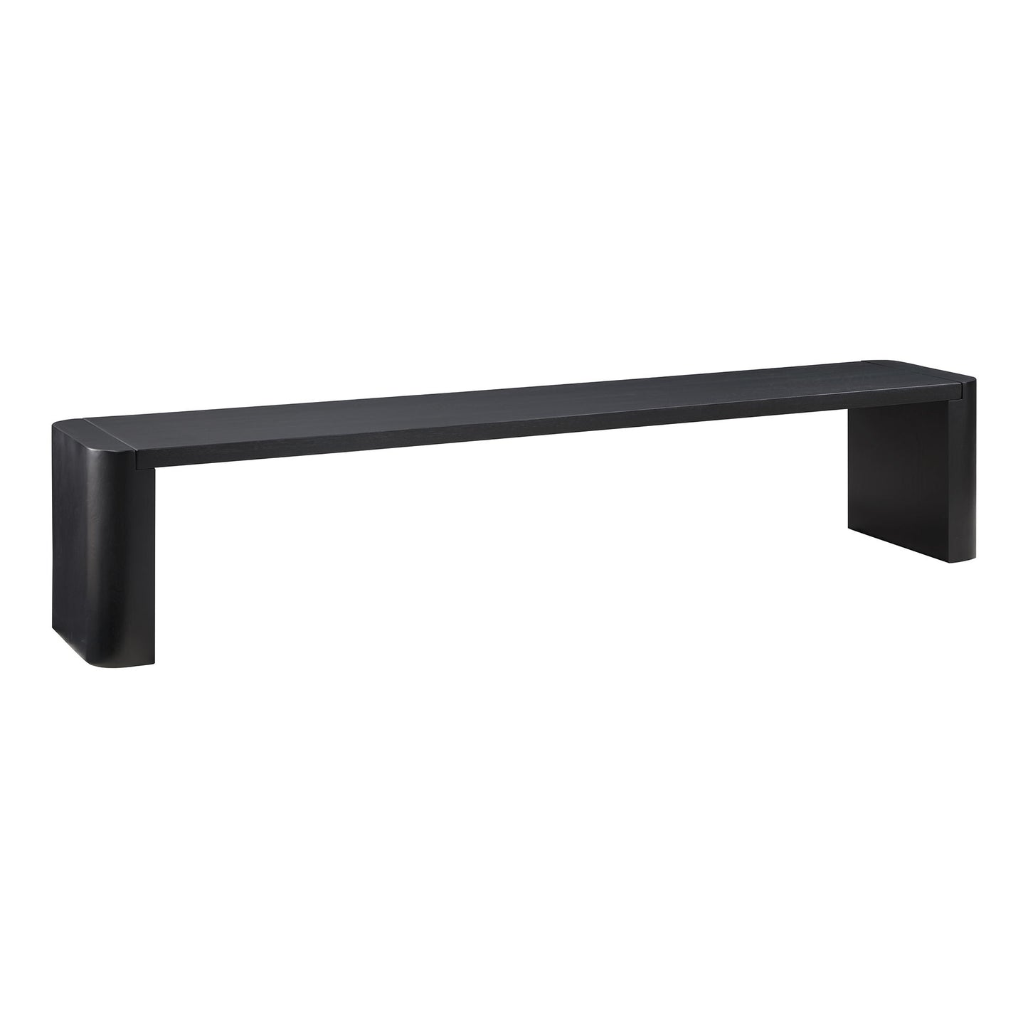 Post - Large Oak Dining Bench - Black