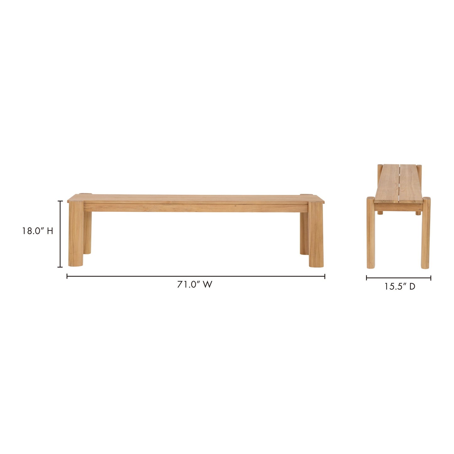 Tempo - Outdoor Dining Bench - Light Brown