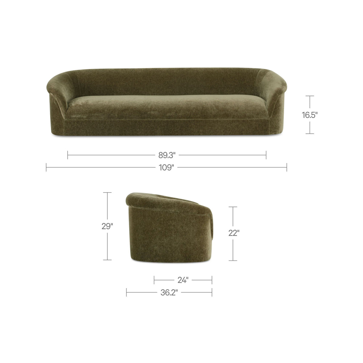 Thora - Sofa - Dark Green