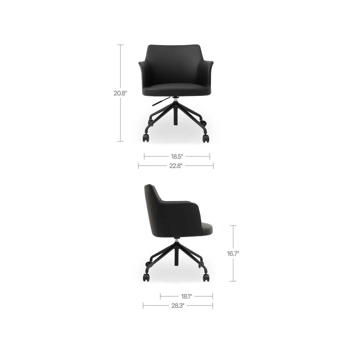 Morris - PVC Office Chair - Black