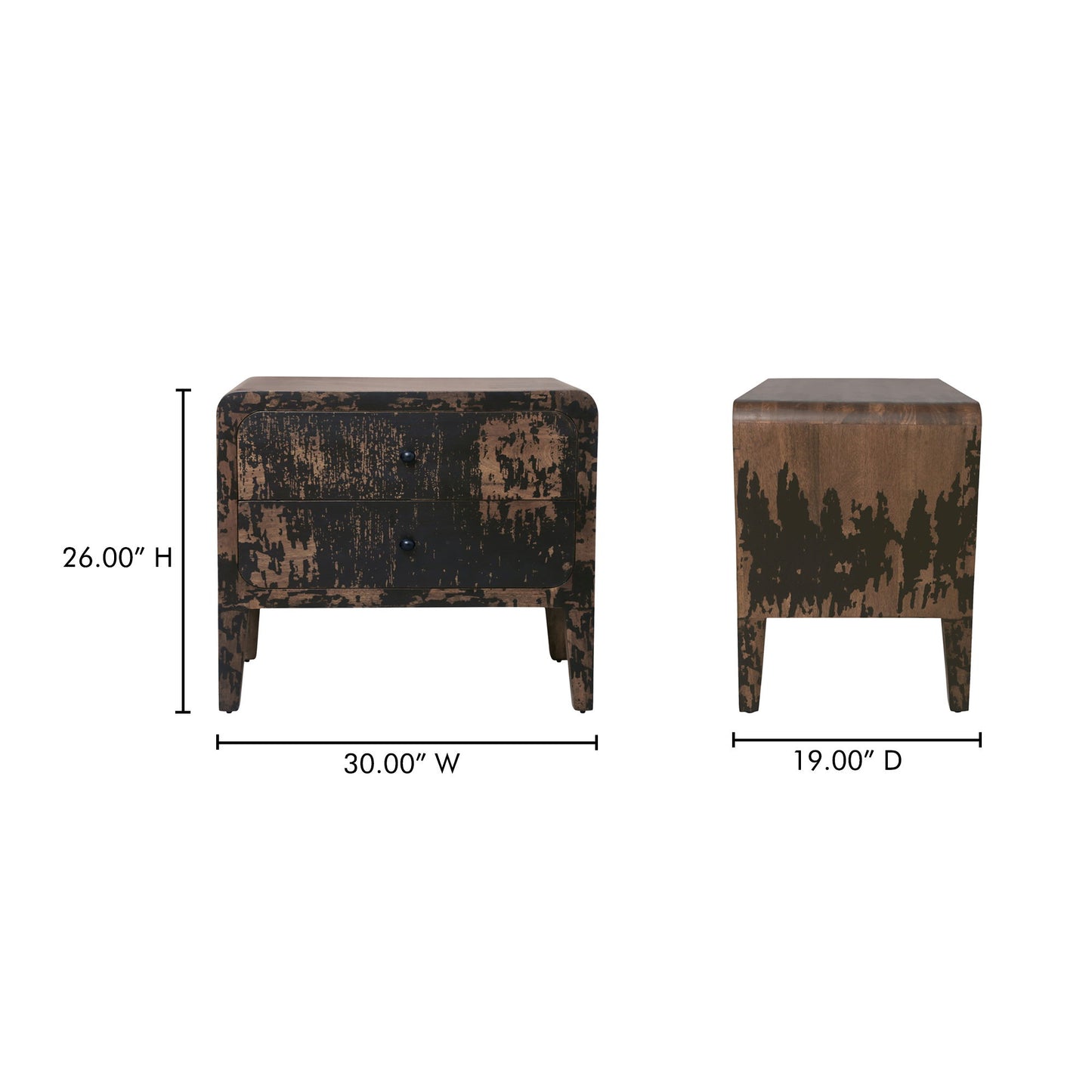 Iris - Nightstand - Distressed Black