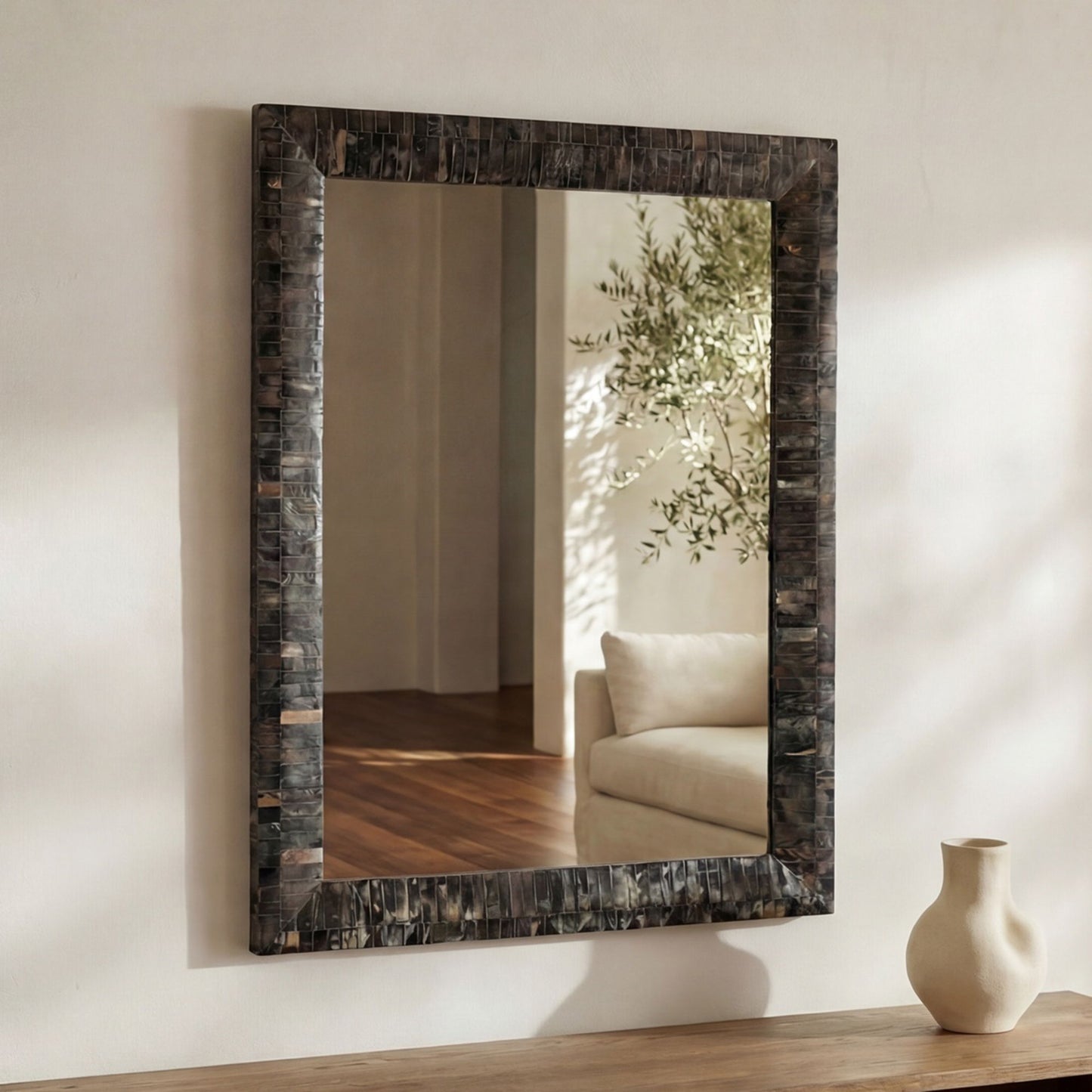 Avis - Horn Inlay Mirror - Multicolor