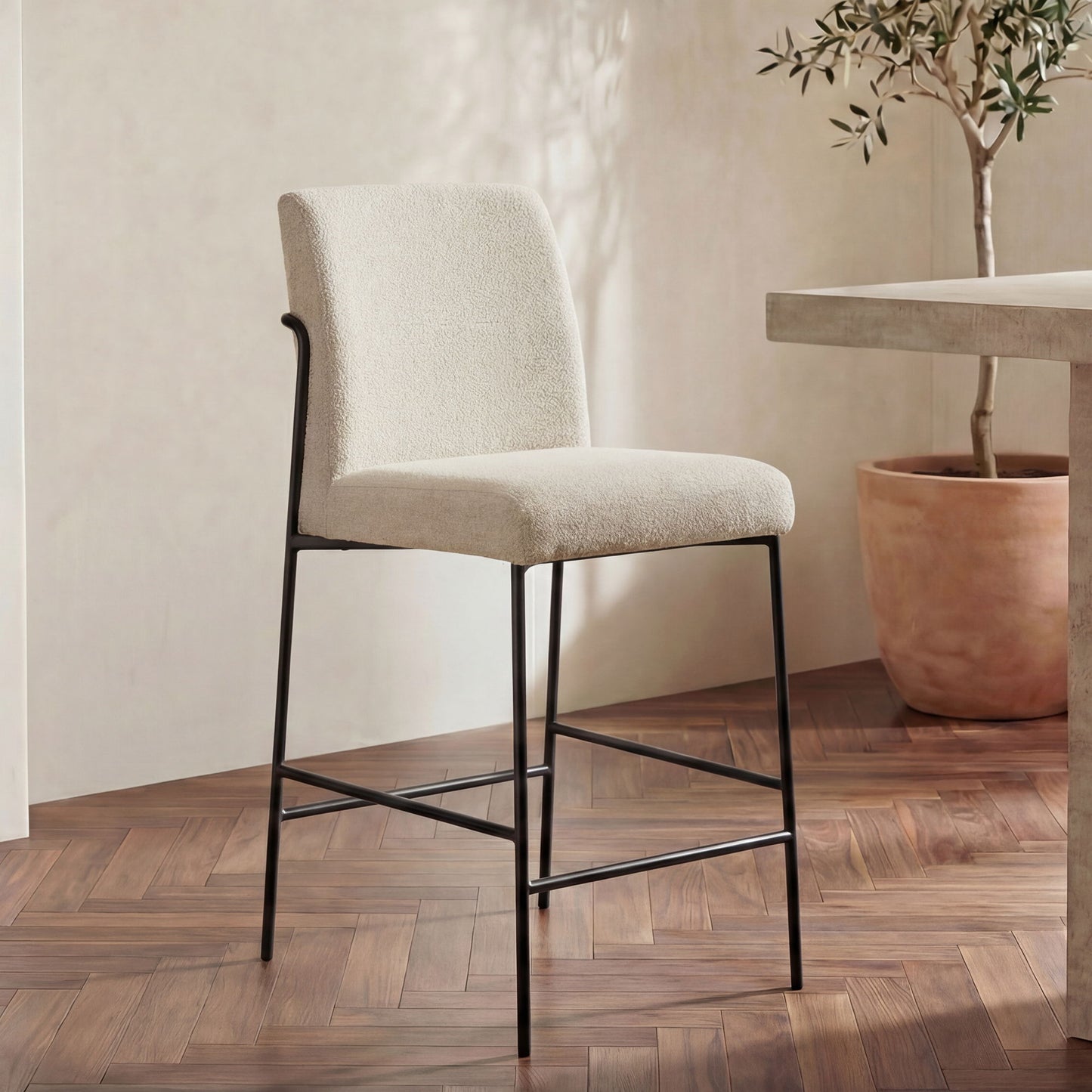 Danny - Counter Stool - Ivory / Beige
