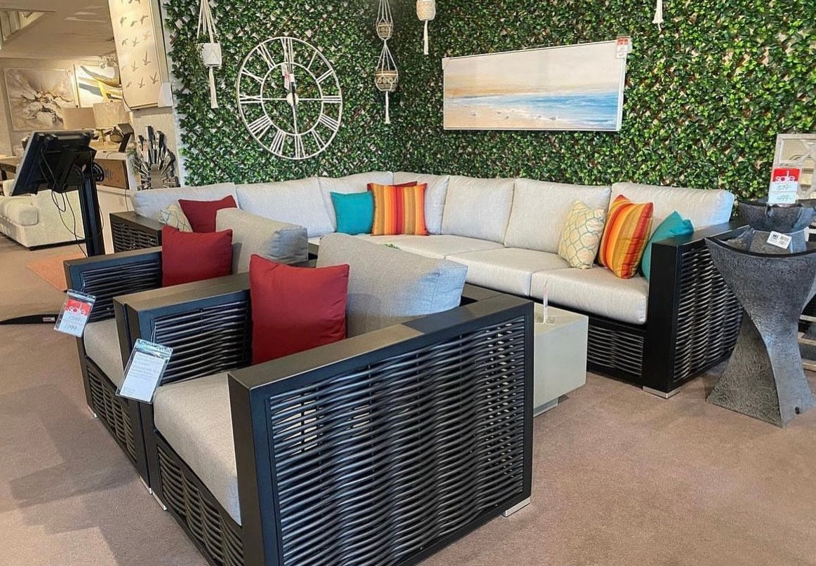 Chestnut Lux Collection Sectional Set With Sunbrella Fabric