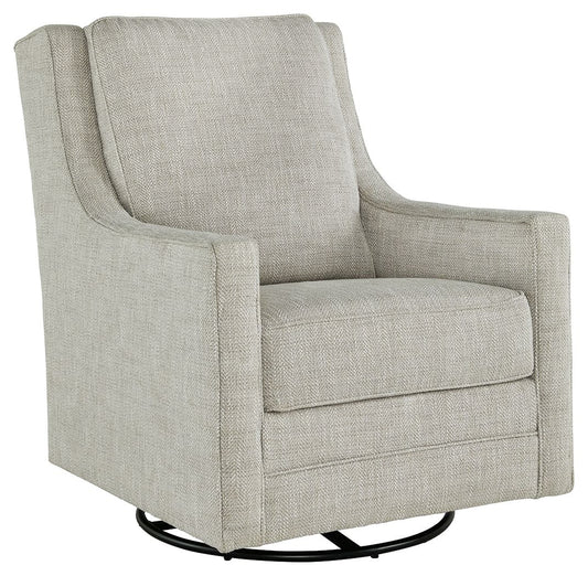 Kambria - Swivel Glider Accent Chair - Fabric - Fog