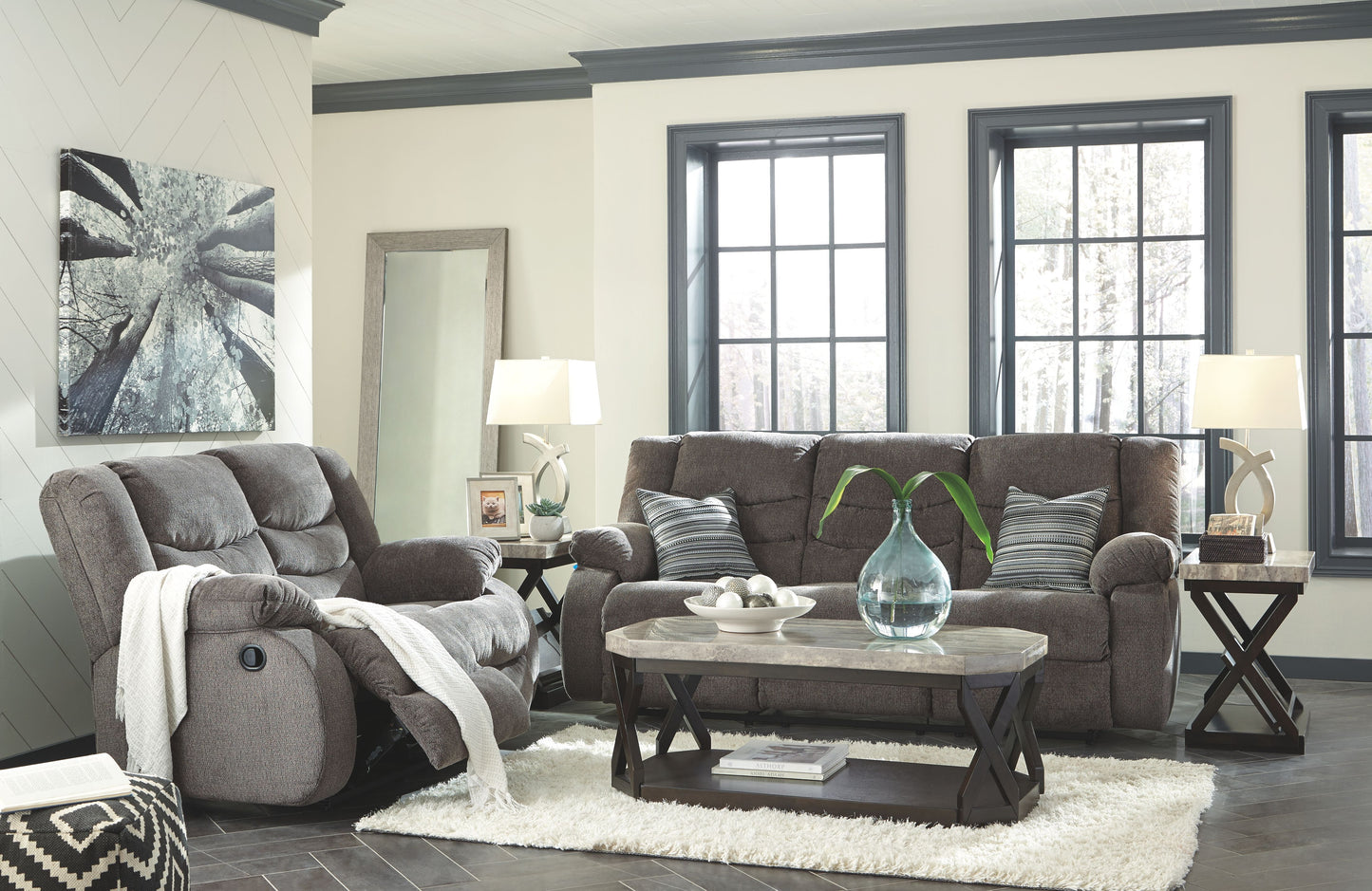 Tulen - 2 Pc. - Reclining Sofa, Reclining Loveseat - Gray
