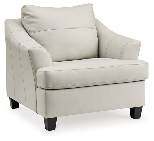 Genoa - Chair And A Half - Leather Match - Coconut
