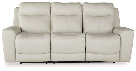 Mindanao - Pwr Rec Sofa With Adj Headrest - Leather Match - Coconut