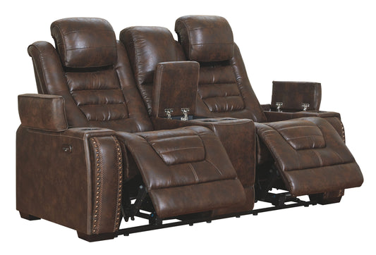 Game Zone - PWR REC Loveseat/Con/Adj HDRST - Bark