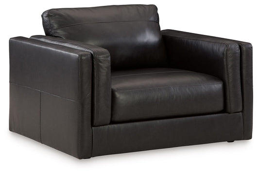 Amiata - Chair And A Half - Leather Match - Onyx