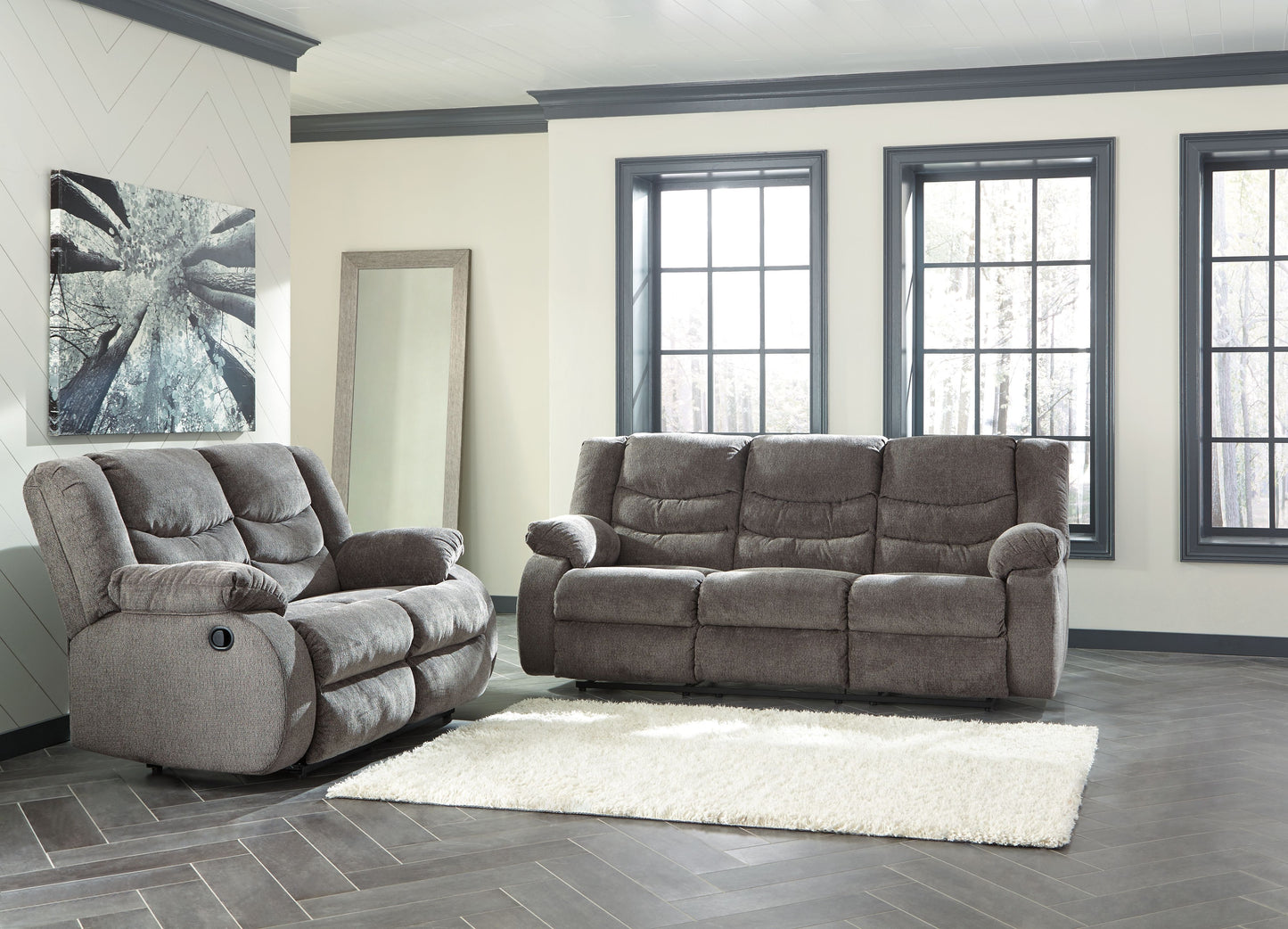 Tulen - 2 Pc. - Reclining Sofa, Reclining Loveseat - Gray