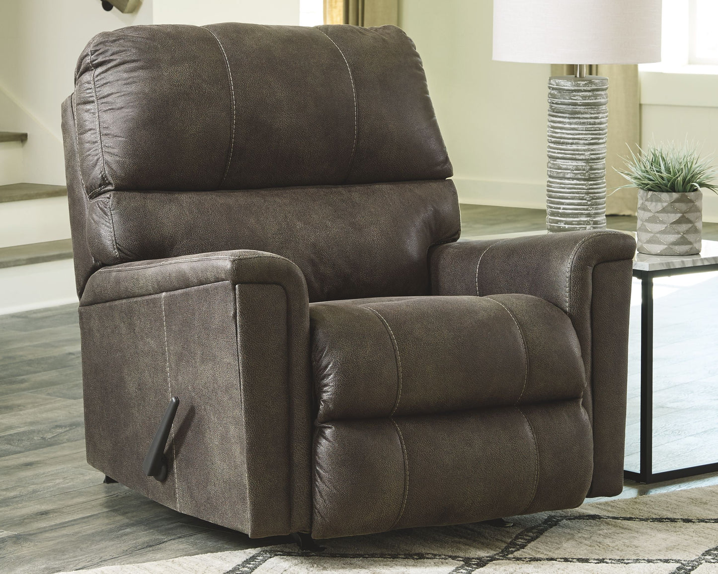 Navi - Smoke - Rocker Recliner - Faux Leather