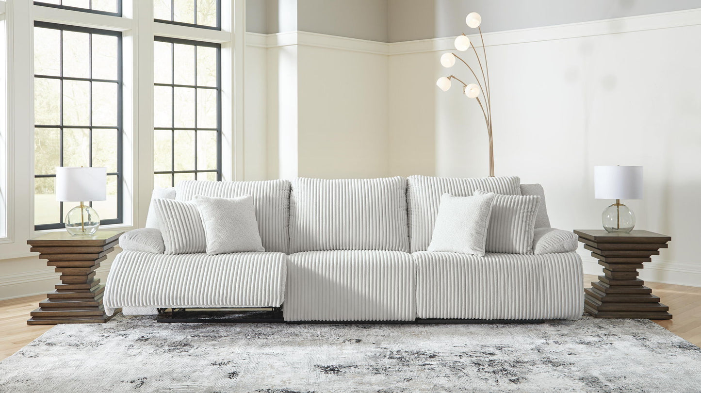 Top Tier - 3-Piece Sectional Sofa With RAF And LAF Recliner - Alloy