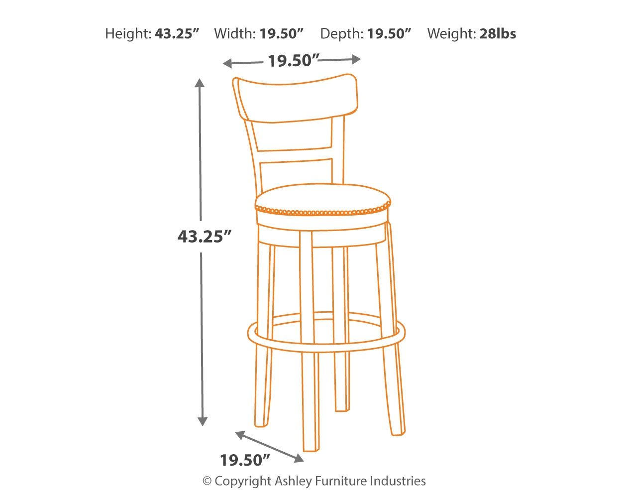 Pinnadel - Swivel Barstool