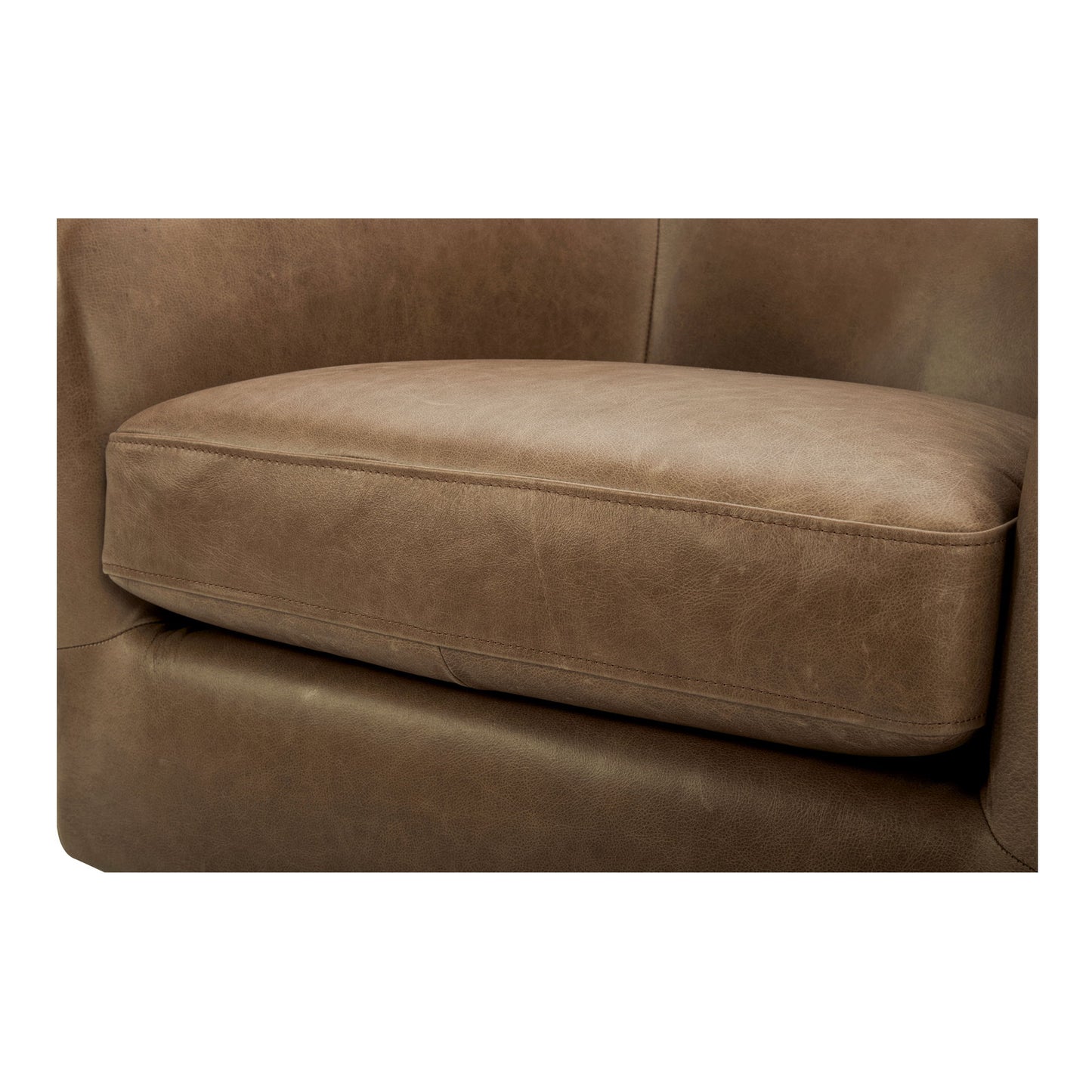 Oscy - Leather Swivel Chair - Brown