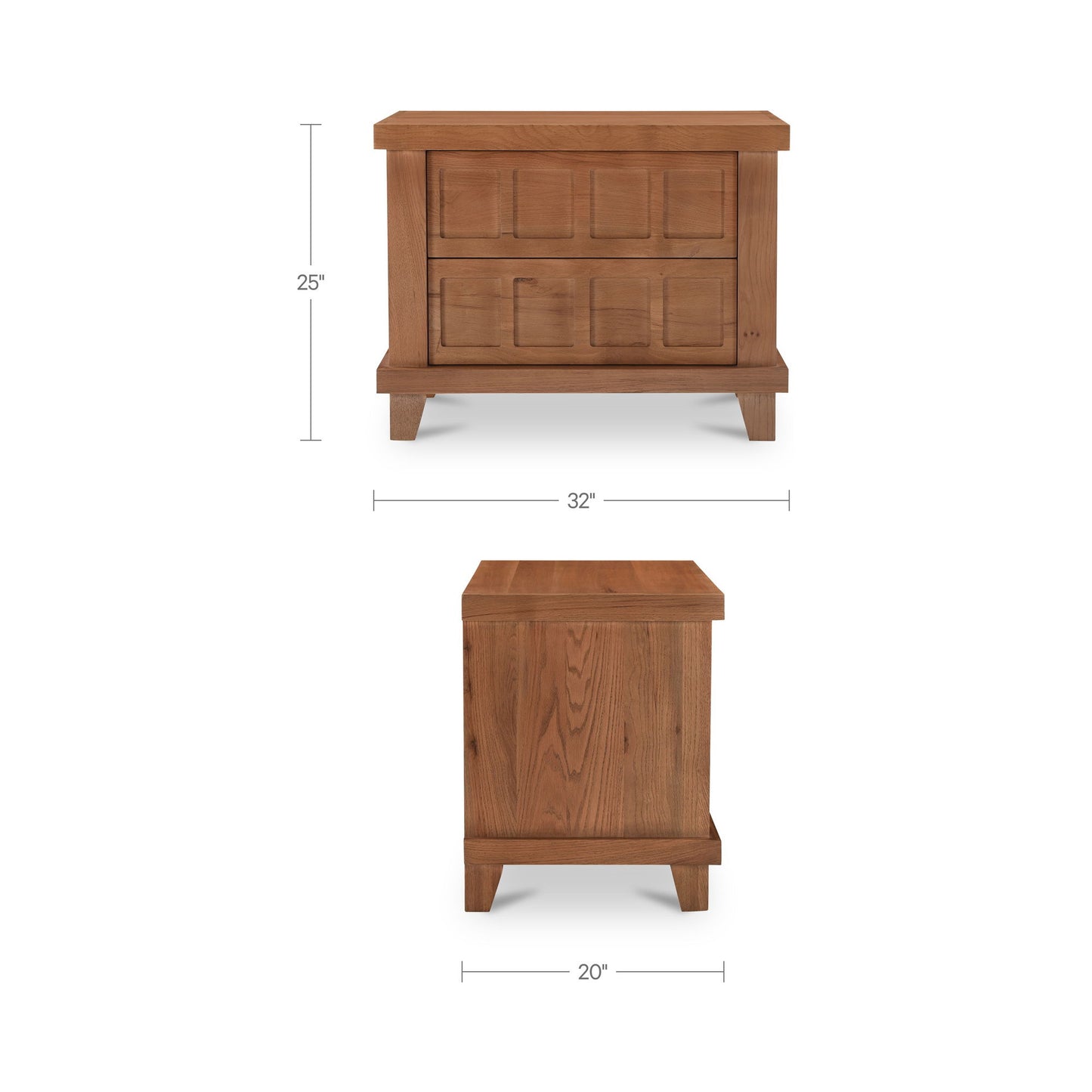 Enya - Nightstand - Red / Oak