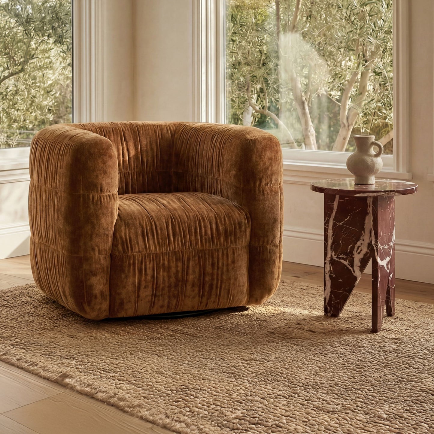 Grace - Accent Table Levante Marble - Red / Rosso