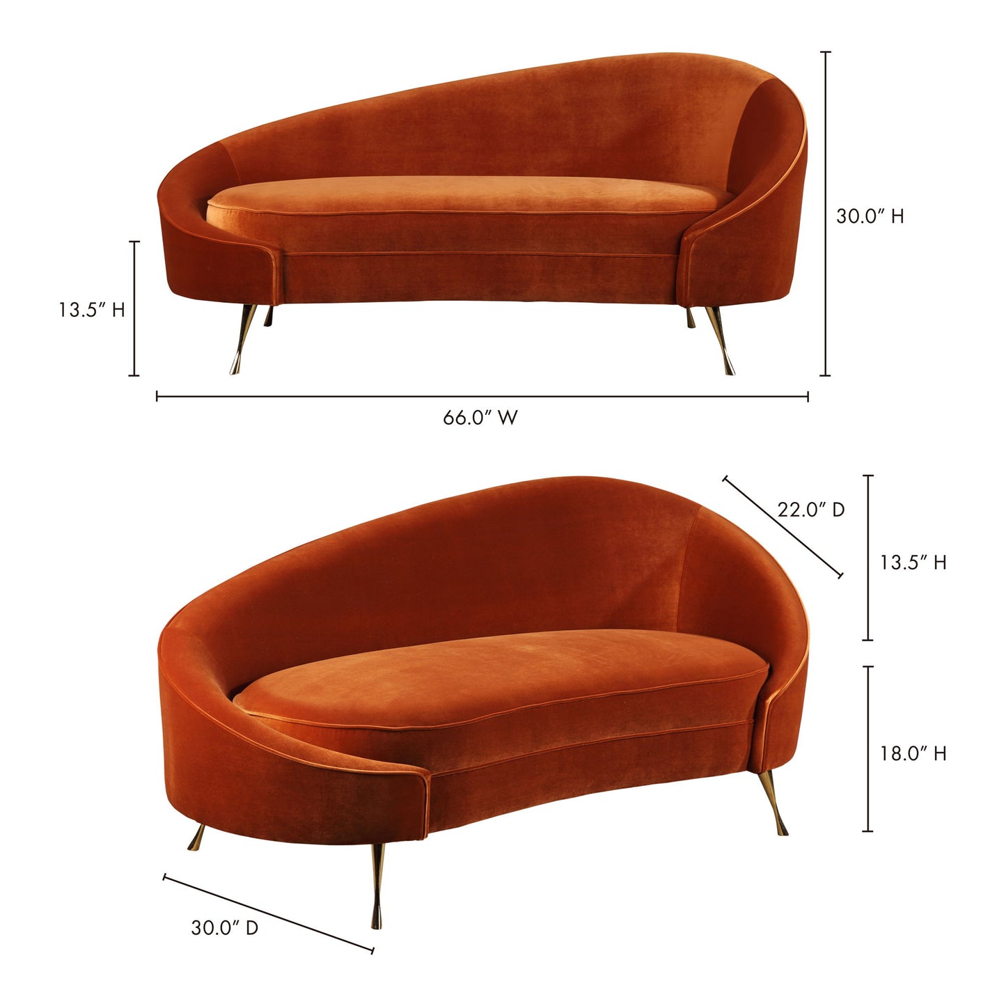 Abigail - Chaise - Umber