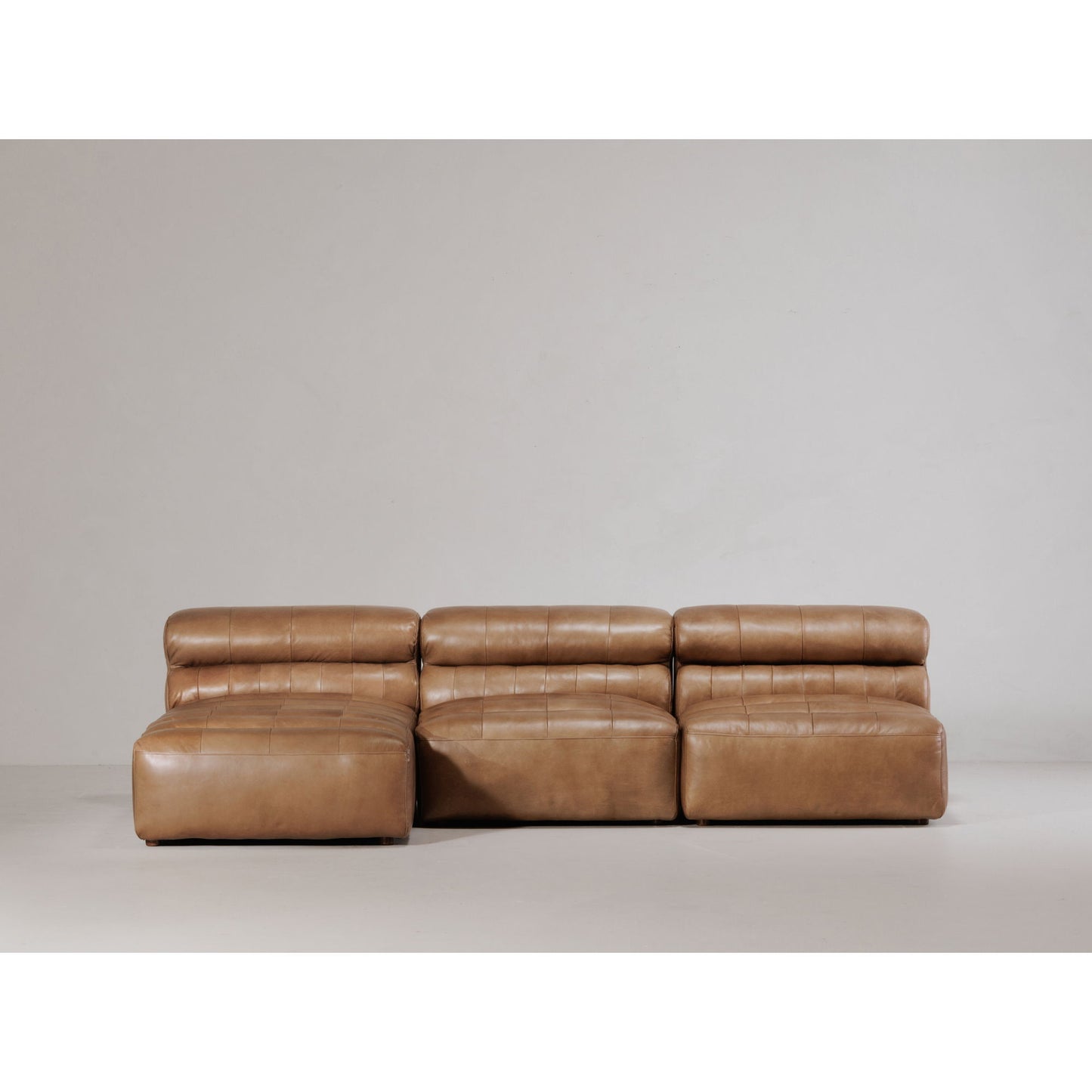 Ramsay - Leather Chaise - Light Brown